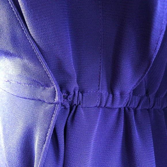 Pierre Cardin Vintage Wrap Dress Purple V-Neck Beaded Sequins - Picture 7 of 12